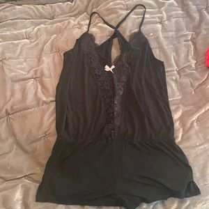 VS black lace pajama romper size small , like new smoke free home